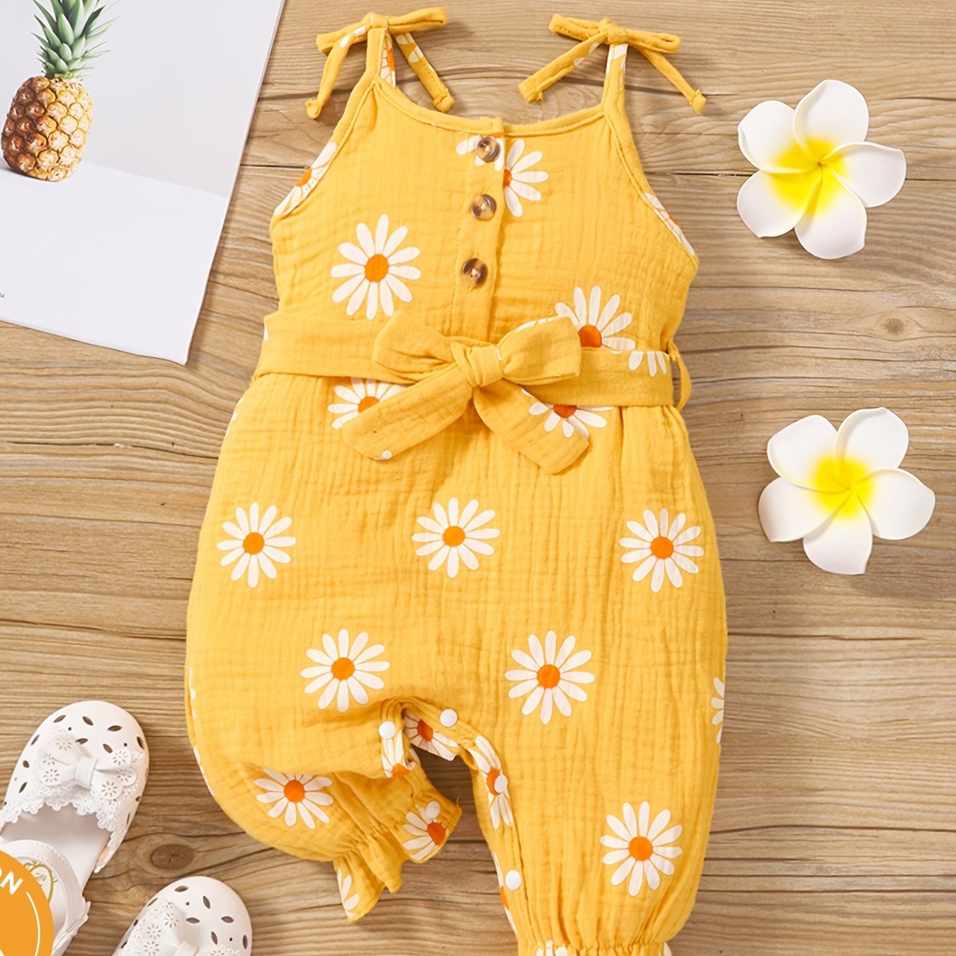 Baby Girls Floral Romper Thin Strap Casual Outfit