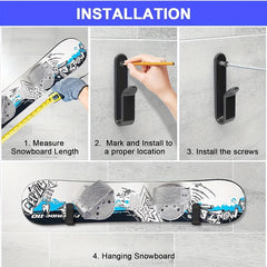 2pcs Horizontal Snowboard Wall Hanging Clamp - Snowboard Storage Hook