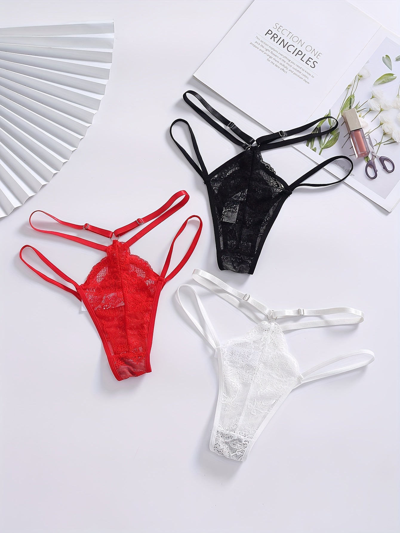3 Pack Plus Size Sexy Briefs Set Women's Plus