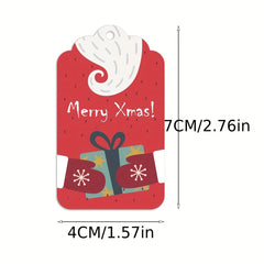 50pcs Merry Christmas Gift Label Hanging Paper Santa Claus DIY Card For Envelope