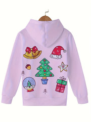 Cute Christmas Tree Jingle Bell Graphic Hoodie