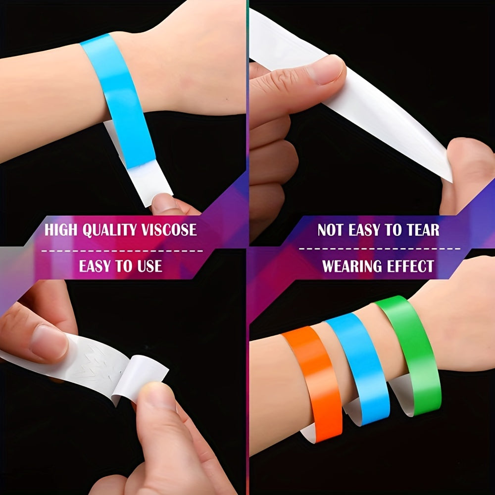 100pcs Neon Paper Wristbands for Events