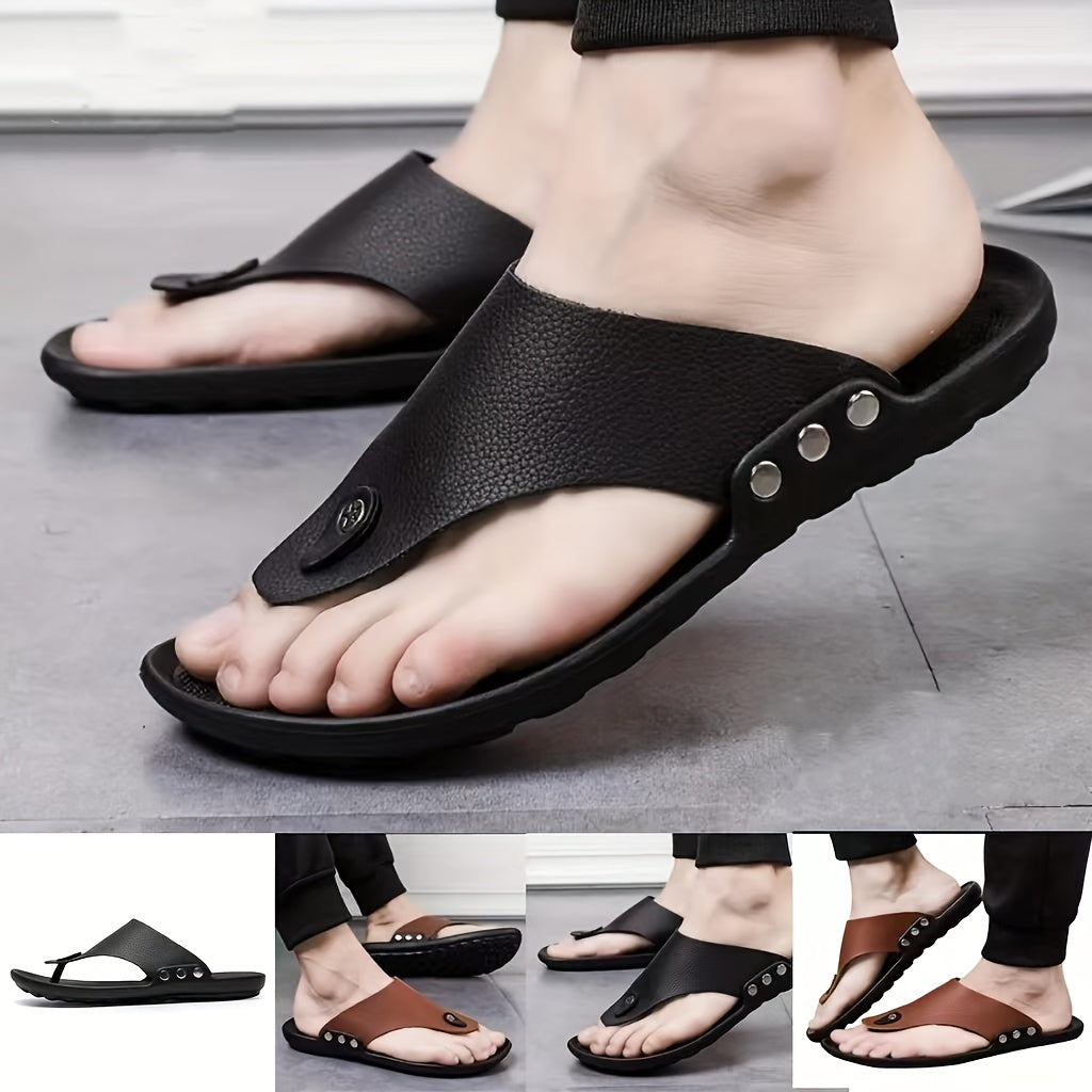 Men's Summer Beach Sandals Arch Support Non Slip Slide On Slipper