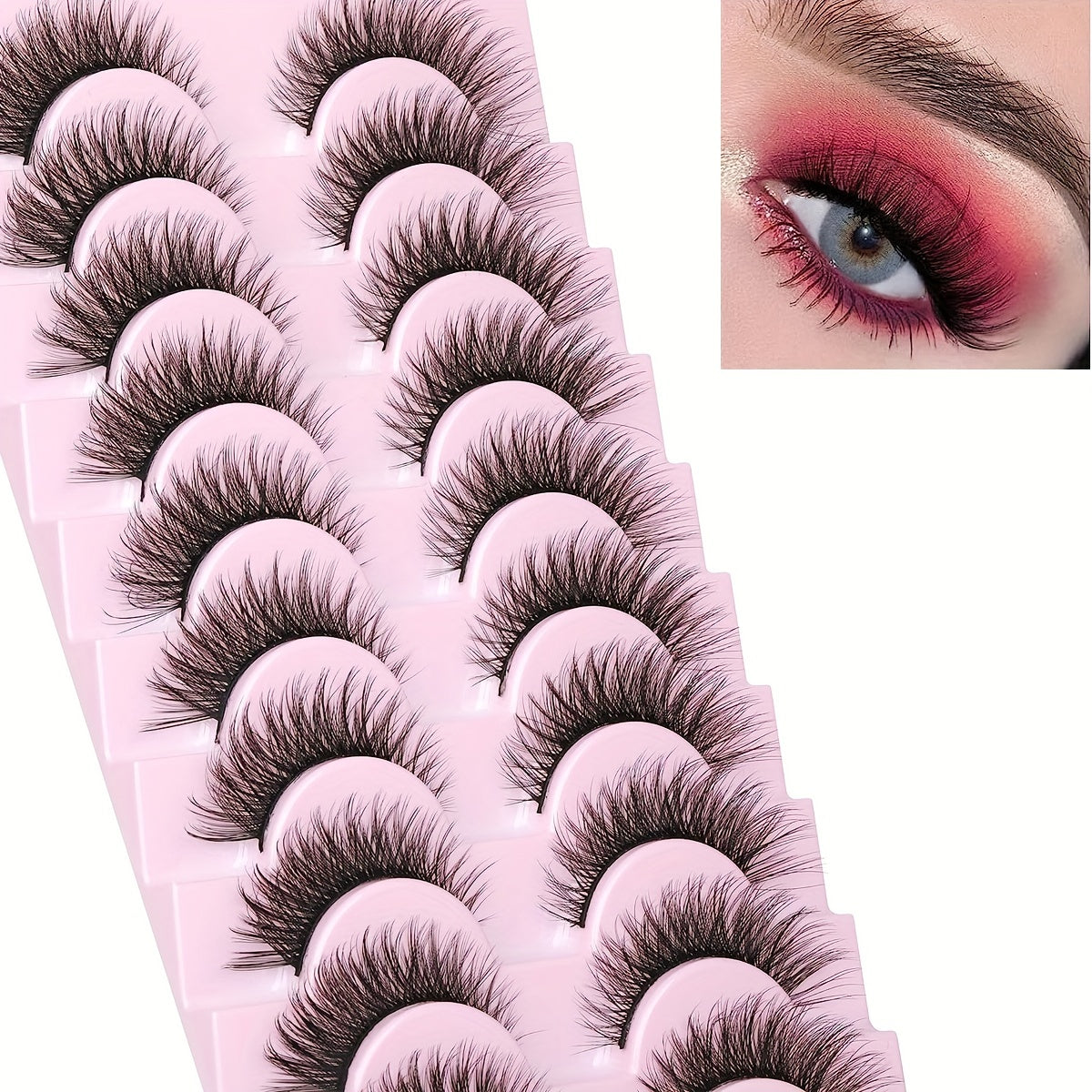 Fluffy 3D Mink Eyelashes Short Cat Eye Style 13mm