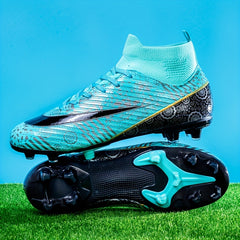 Kids High Top AG Soccer Cleats Lightweight Breathable Football Boots