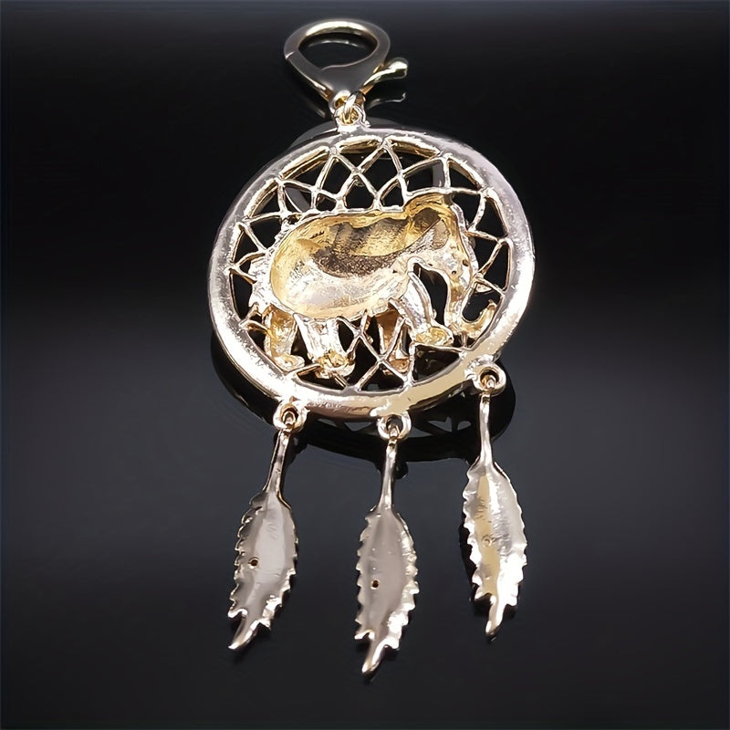 Elephant & Dream Catcher Crystal Keychain - Women Girls Gift