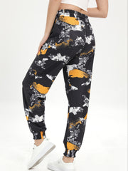Drawstring Elastic Waist Casual Sports Pants Loose Fit Jogging Pants