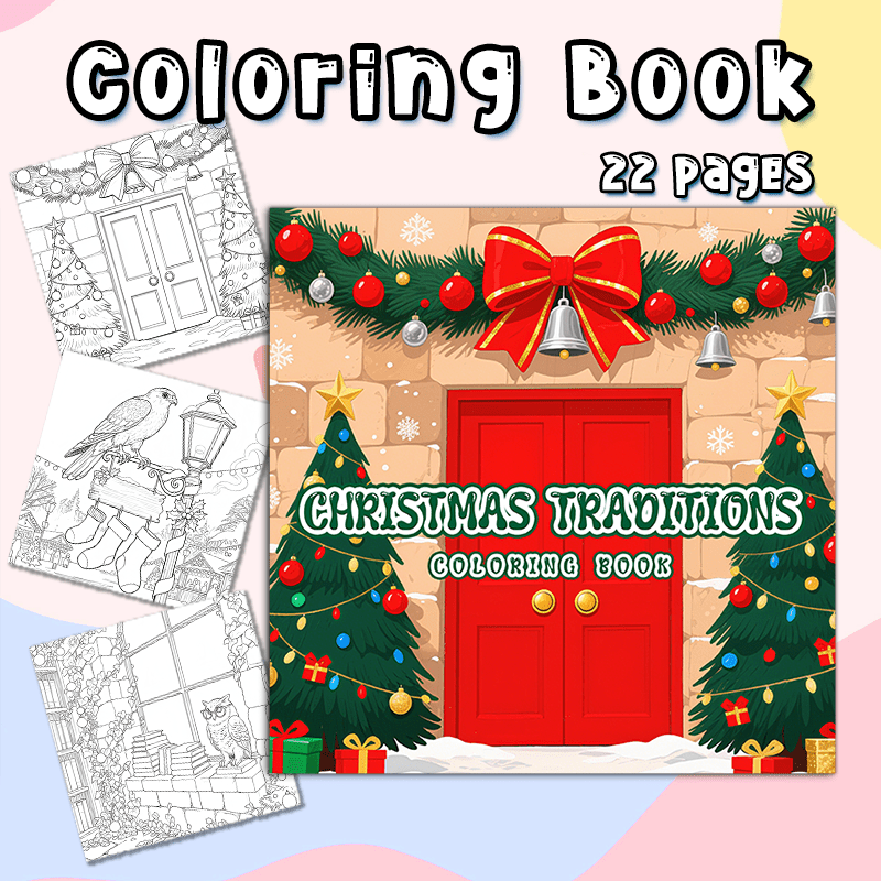 Christmas Adult Coloring Book Santa & Christmas Tree Designs