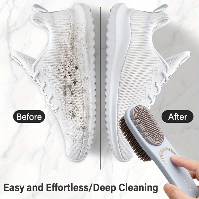 3pcs Silicone Shoe Brush Long Handle Cleaning Tools