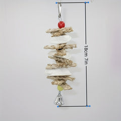 Natural Straw Bird Toys Cuttlebone Parrot Skewers for Calcium Supplement