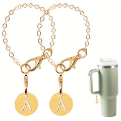 2pcs Metal ID Initial Letter Charms for Cup Identification