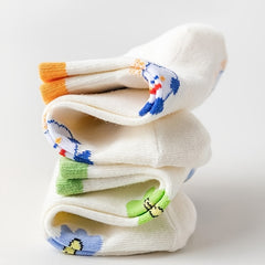 5 Pairs Cartoon Print Short Socks Low Cut Ankle Socks Women's Stockings