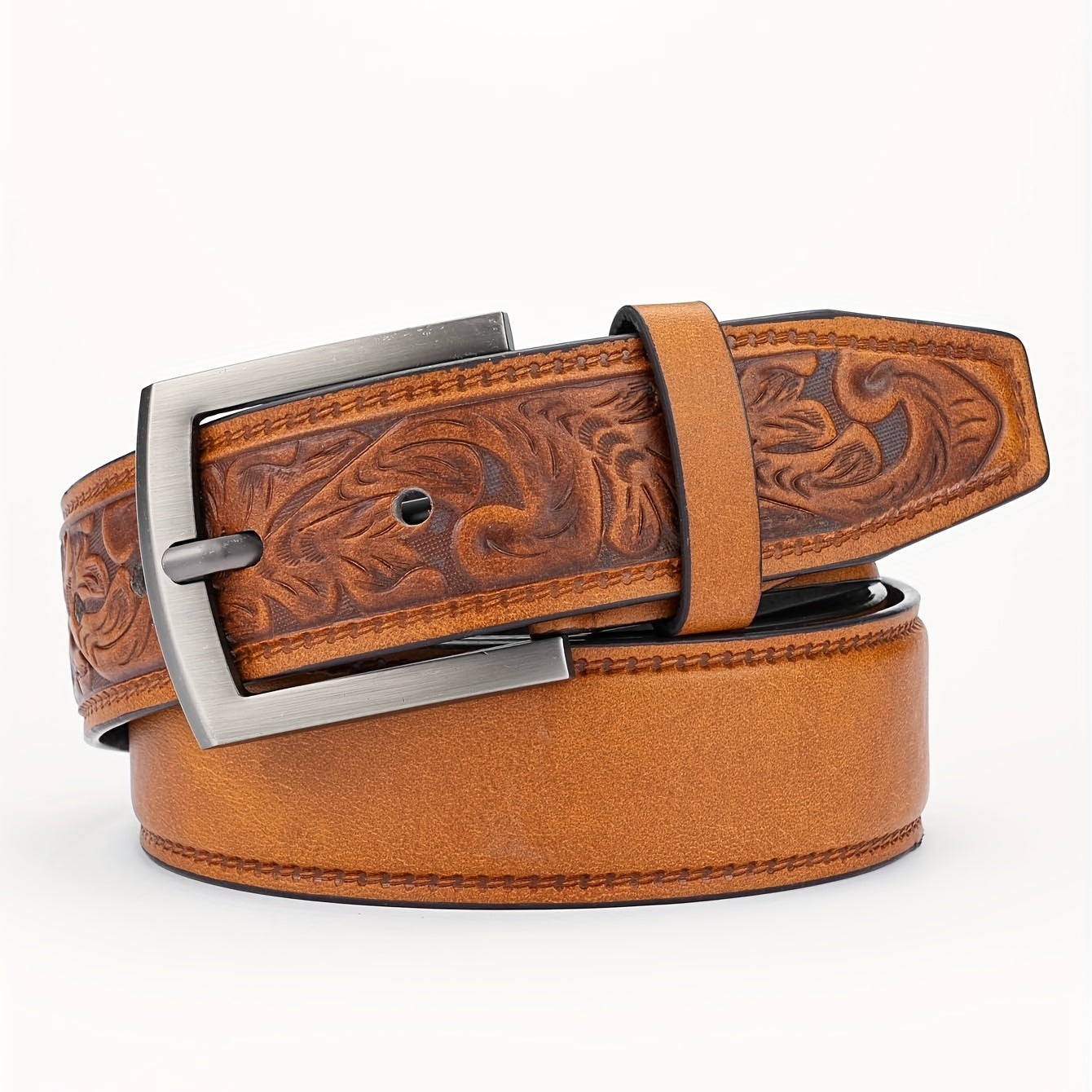 PU Striped Belt Accessory w/ Alloy Buckle for Men