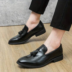 Men's Brogue Tassel Loafer Shoes Casual Slip-On Spring Summer