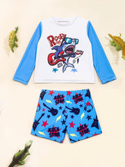 Boys Dinosaur Swimsuit Shirt & Pants Quick Dry for Surfing & Diving