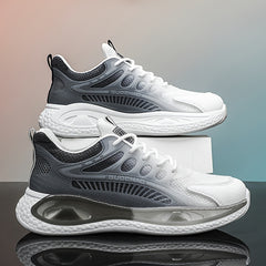 Men's Gradient Lace-Up Sneakers Cushioned Athletic Shoes