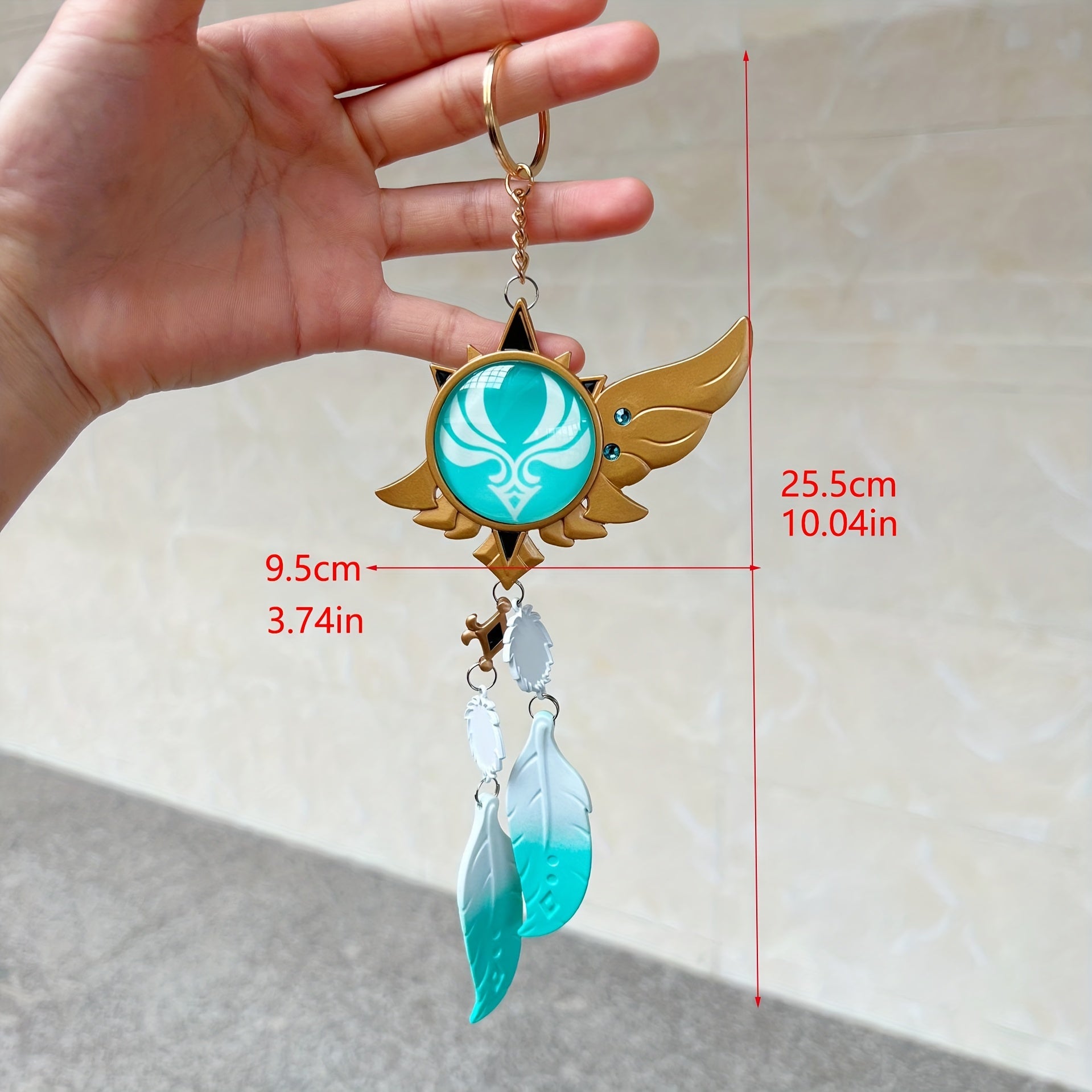 Anime Vision Keychain Green Metal Luminous Key Ring Backpack Pendant