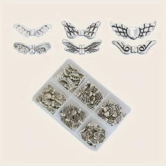 60pcs Antique Angel Wing Beads Spacer Box Alloy Charm DIY Bracelet Necklace Jewe