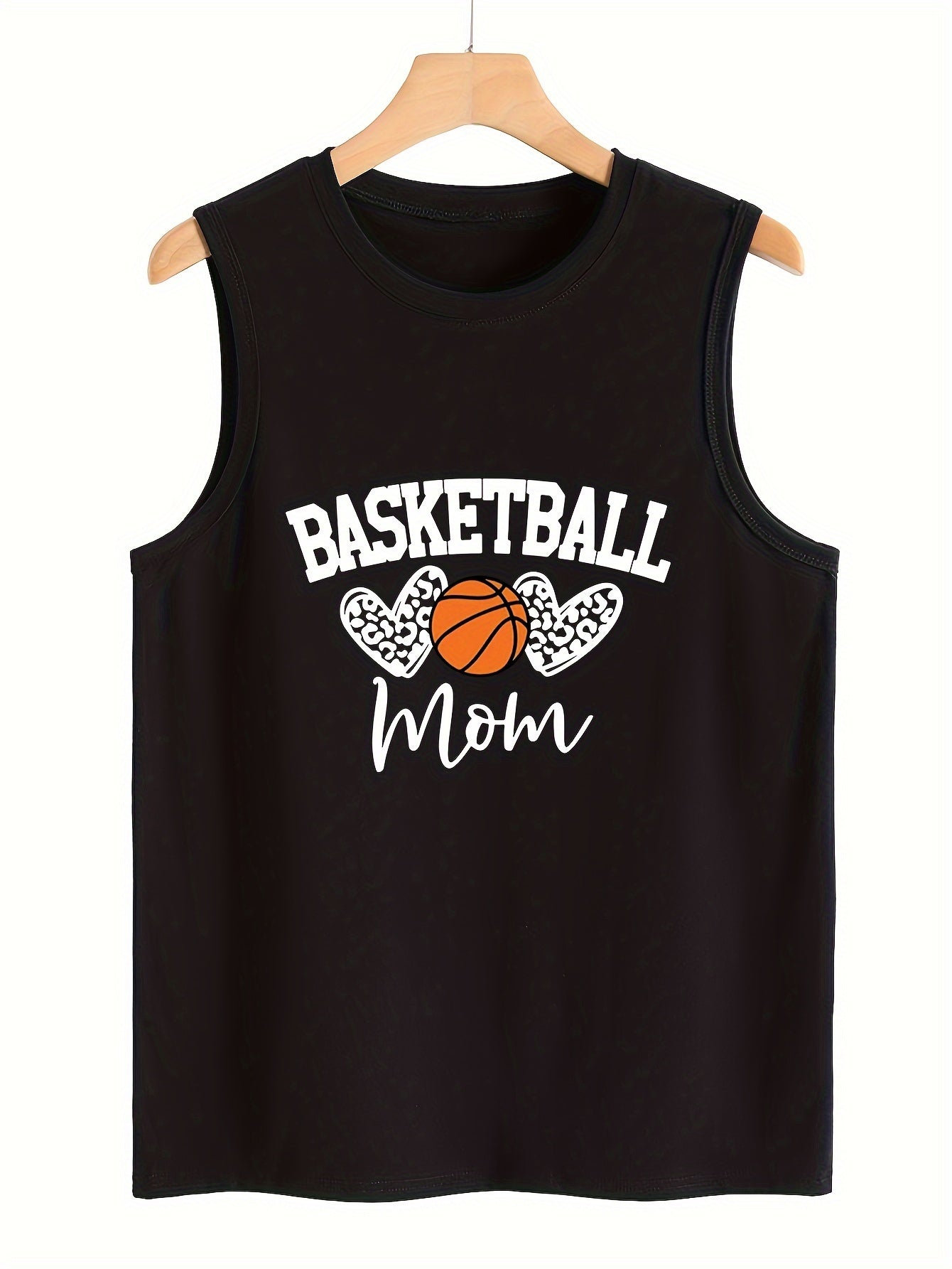 Basketball Mom Letter Pattern Stretchy Sports Vest Women's Activewear