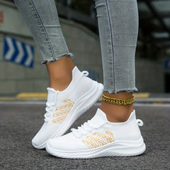 Women's Slip-On Running Shoes Breathable Elastic Casual Sneakers