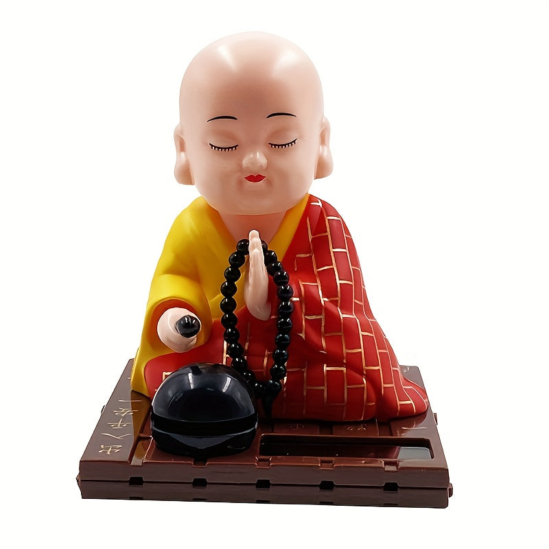 Small Monk Car Creative Ornaments Nodding Knocking Wooden Fish Doll