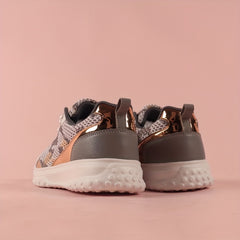 Women's Platform Mesh Sneakers Low Top Lace Up Casual Shoes