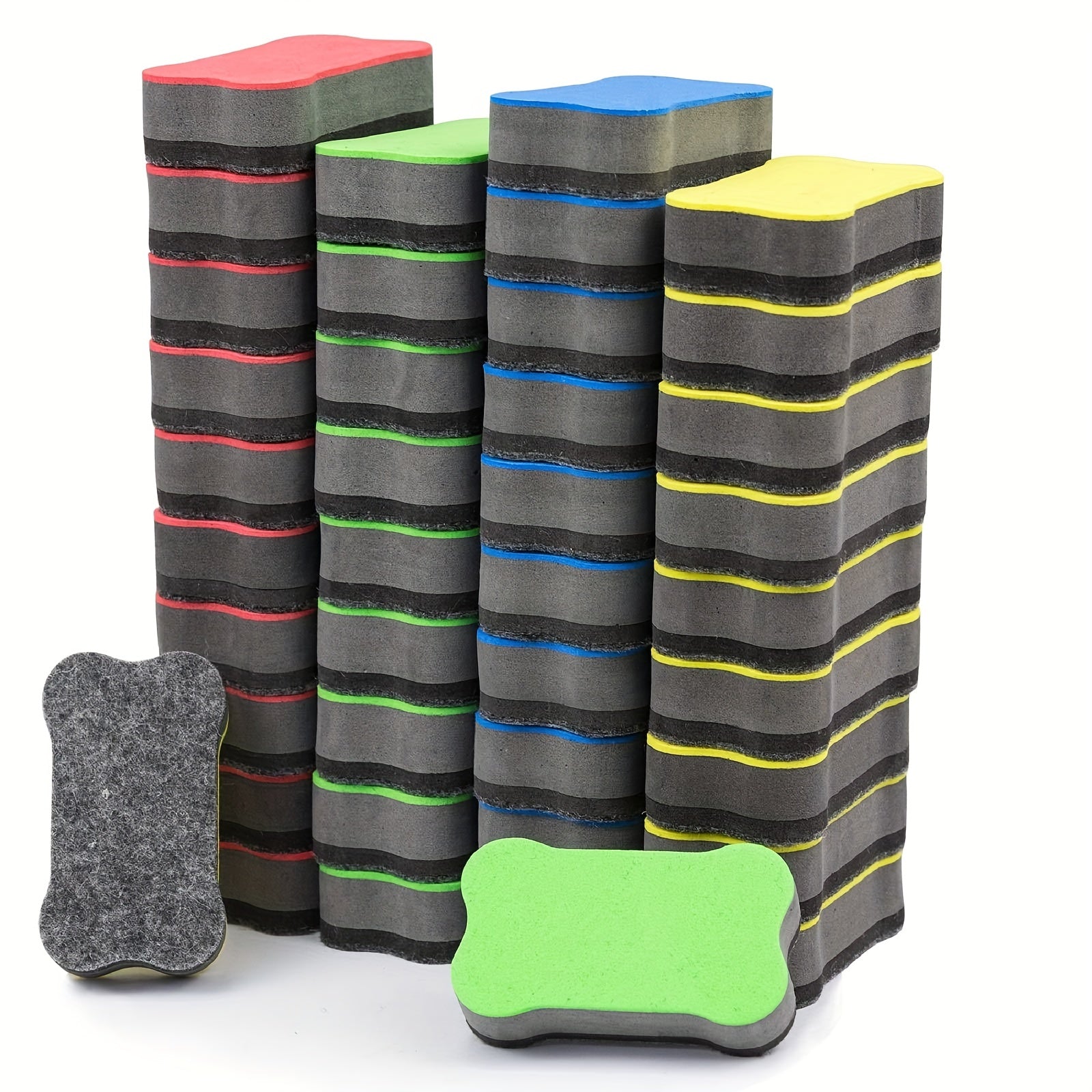 4pcs Magnetic Whiteboard Erasers - Fun for Students