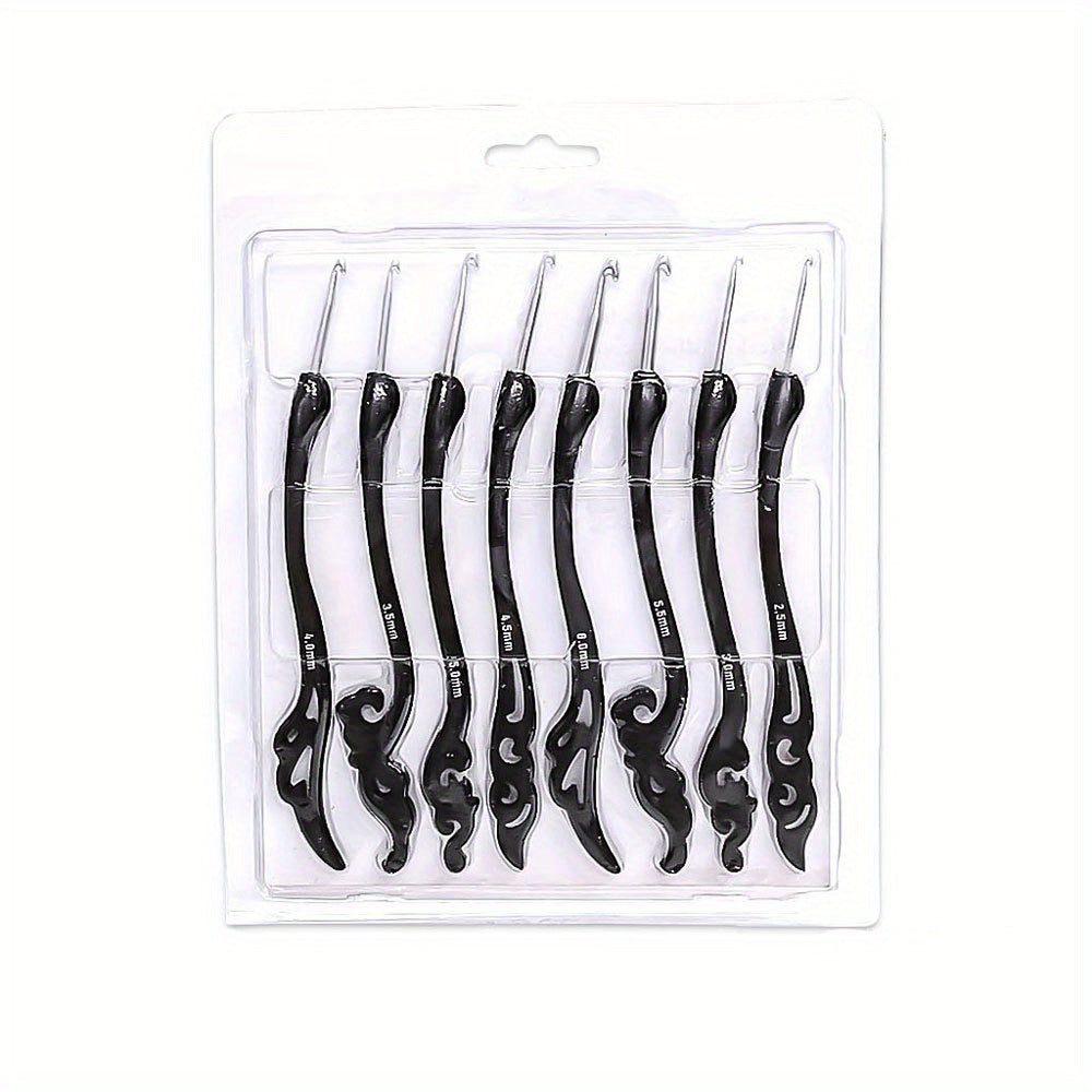 8pcs Crochet Hooks Soft Handle Aluminum Knitting Tool Sweater Needle Retro Fancy