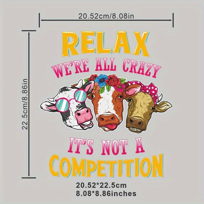 Cow Pattern Iron On Heat Transfer Sticker for DIY Clothing T Shirt Mask Jeans