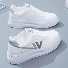 Women's Letter Decor Platform Shoes Casual Lace Up Outdoor Sneakers