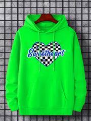 Men's Sweetheart Print Hoodie Casual Stretch Hooded Sweatshirt