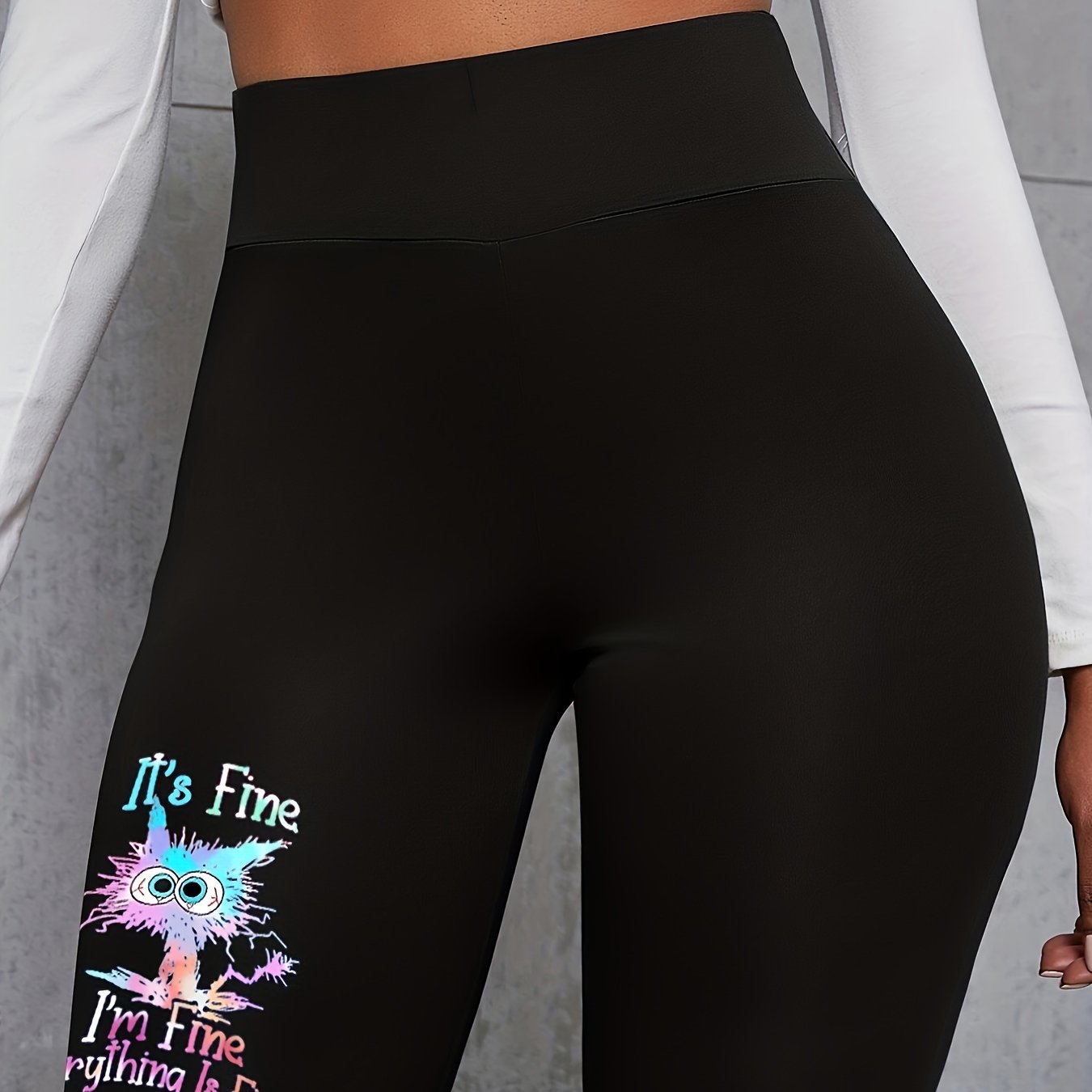 Rainbow Fist Print High Waist Biker Shorts