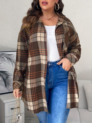 Plaid Print Button Up Shirt Top