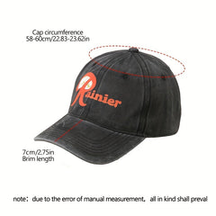 Rainier Print Unisex Baseball Cap Distressed Cotton Dad Hat