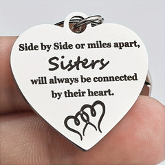 Boys' Heart & Sister Necklaces Set with Stainless Steel Pendants