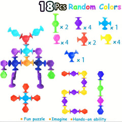 18pcs Silicone Bath Toys Suction Sensory Toys for Kids