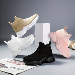 Boy's High Top Sock Shoes Non Slip Soft Sole Sneakers For Kids