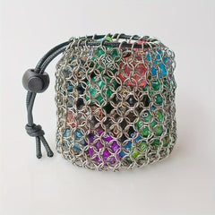 Stainless Steel Chain Dice Storage Bag - Durable Container for Any Occasion
