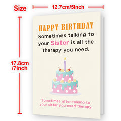 Sister Birthday Card Funny Happy Birthday Card To Sister