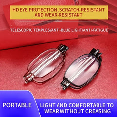 Portable Folding Reading Glasses Light Blocking Thin Frame Magnifier