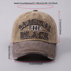 Men's Denim Baseball Cap Leather Brim Embroidered Letter Duck Tongue