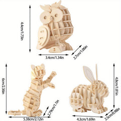3D Animal Puzzle Craft Model Toy - Educational and Entertaining
