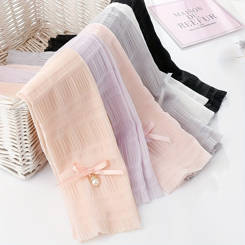 Faux Pearl Bow Decor Gloves Sunproof Sleeves