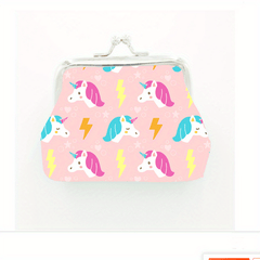 Cartoon Unicorn Graphic Coin Purse Wallet Portable Bag for Girls