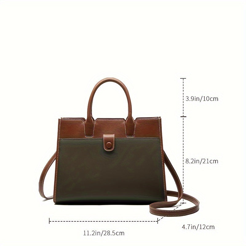 Retro Women's Handbag Army Green Nylon Adjustable Strap Zip Closure