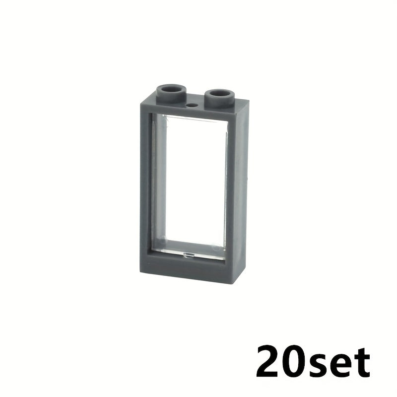 20pcs Building Blocks Window House Parts Frame 1X2X3 Compatible with 60593 60602