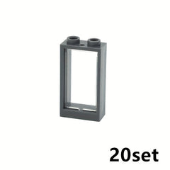 20pcs Building Blocks Window House Parts Frame 1X2X3 Compatible with 60593 60602