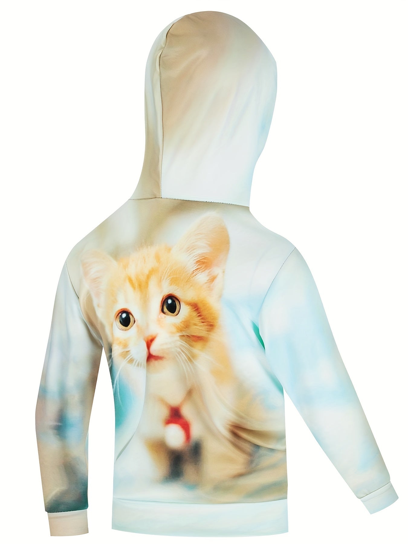 3D Cat Pattern Hoodie for Kids Hooded Long Sleeve Top