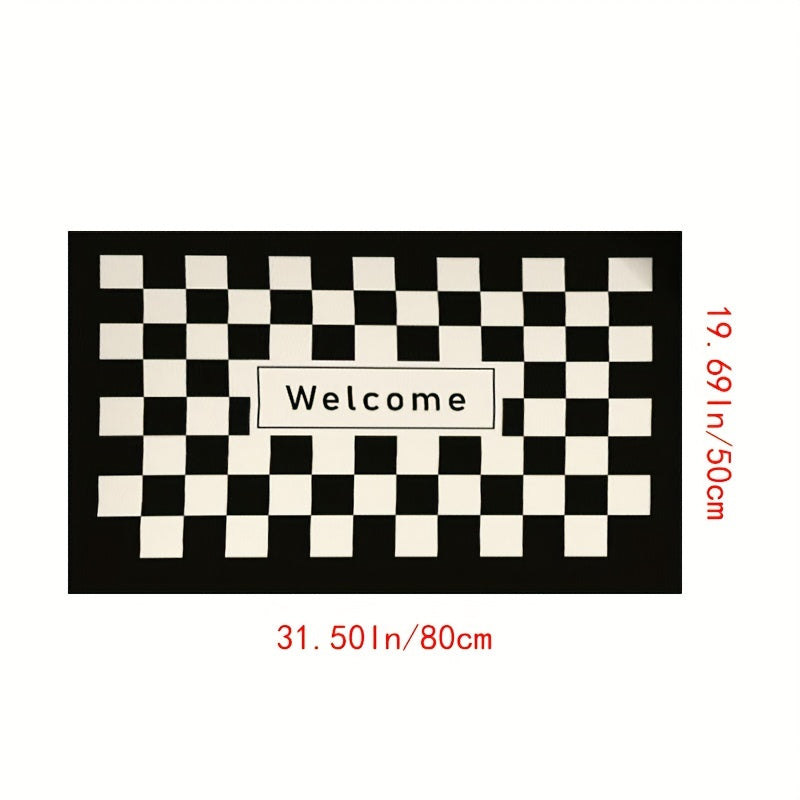 Plaid Mat Halloween Decoration, Non-slip Entry Mat for Home