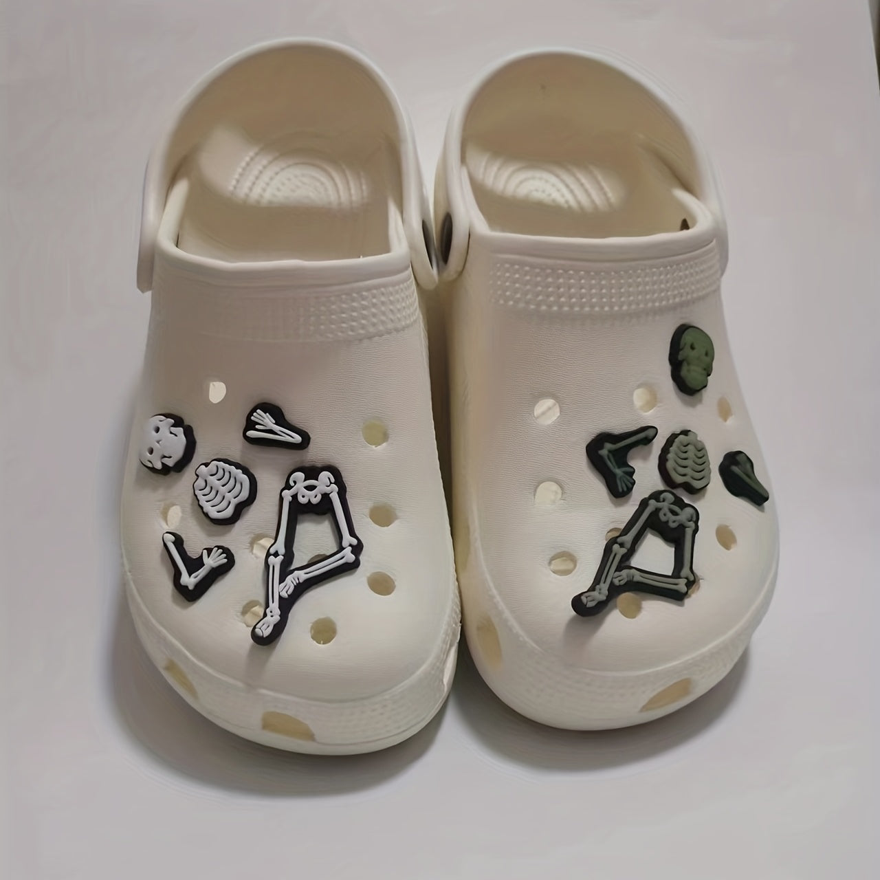 Skeleton PVC Charms For Shoes Light In Night Jibitz For Sandals